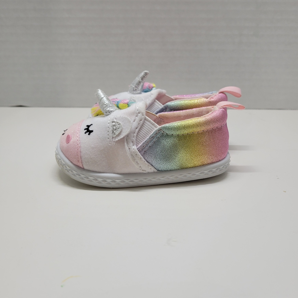 Cat & Jack Unicorn Slip-On Sneakers Toddler Size 3 Rainbow Glitter Unicorn Shoes - Picture 4 of 7